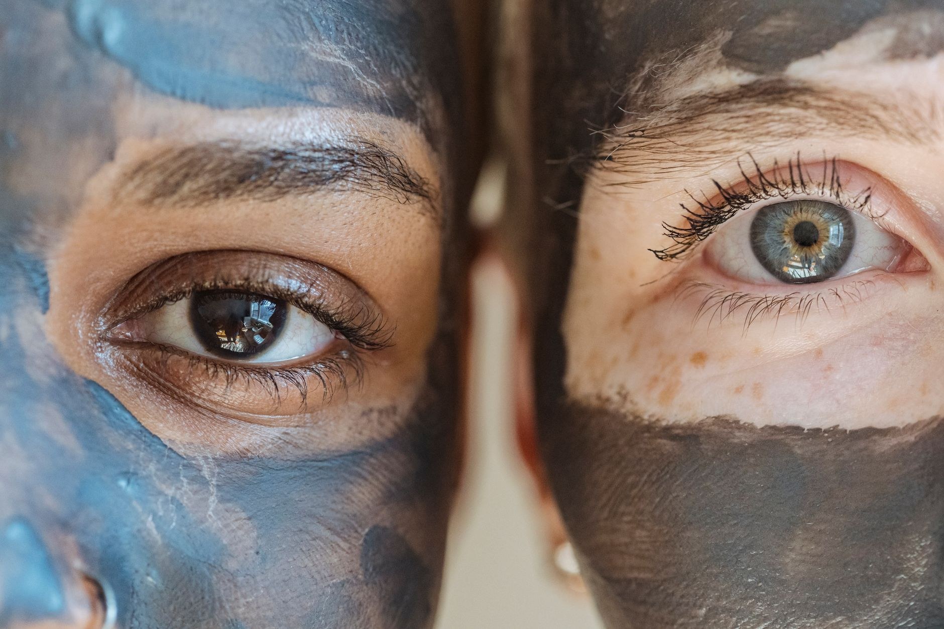 Detailed skincare mask application